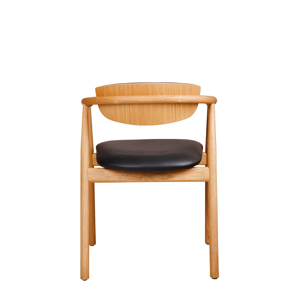 Galeno-2P Holzstuhl mit gepolstertem Sitz und Rückenlehne für Gastronomie