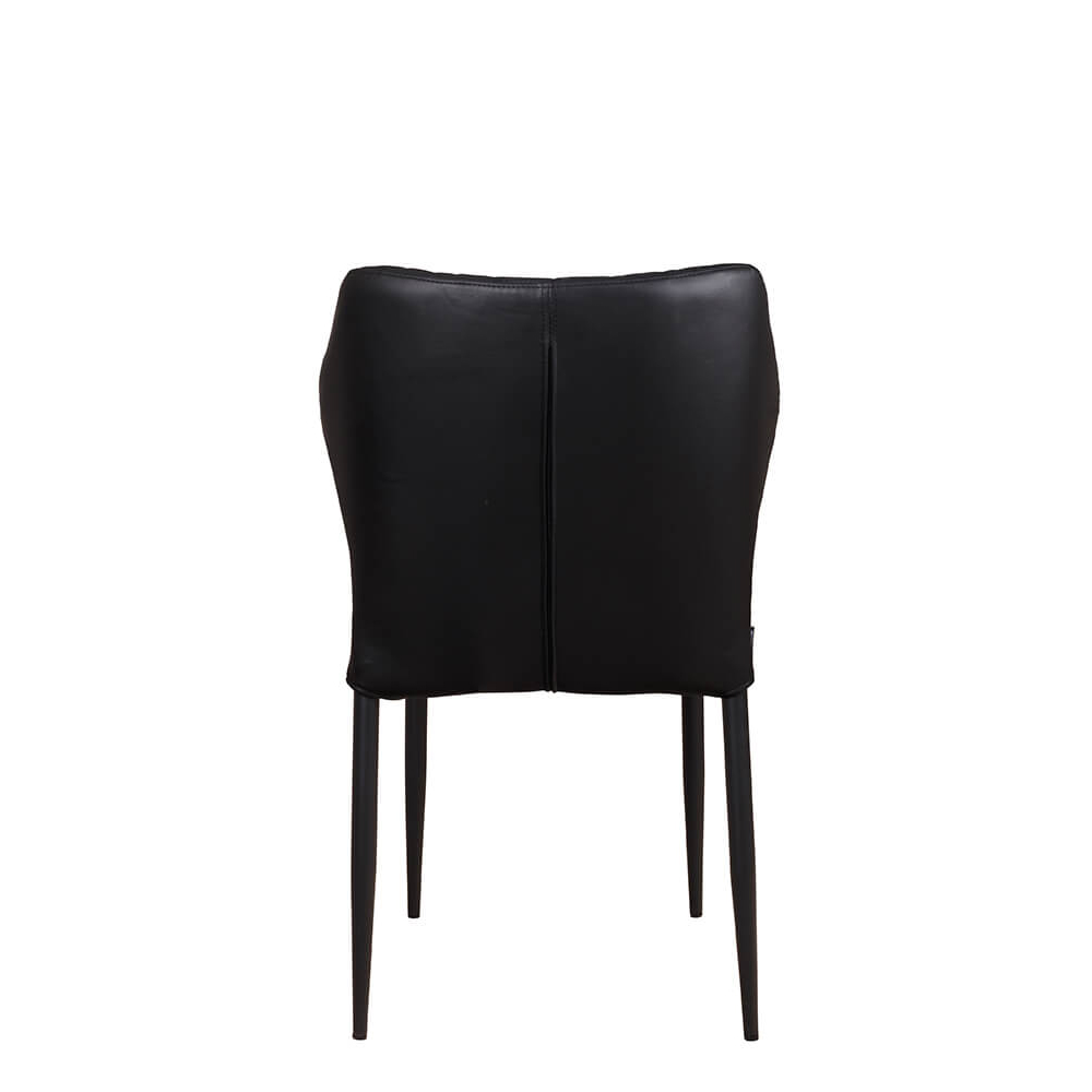 Gepolsterter Gastronomiestuhl Loras-ST Black mit Rautensteppung und schwarzem Aluminiumgestell