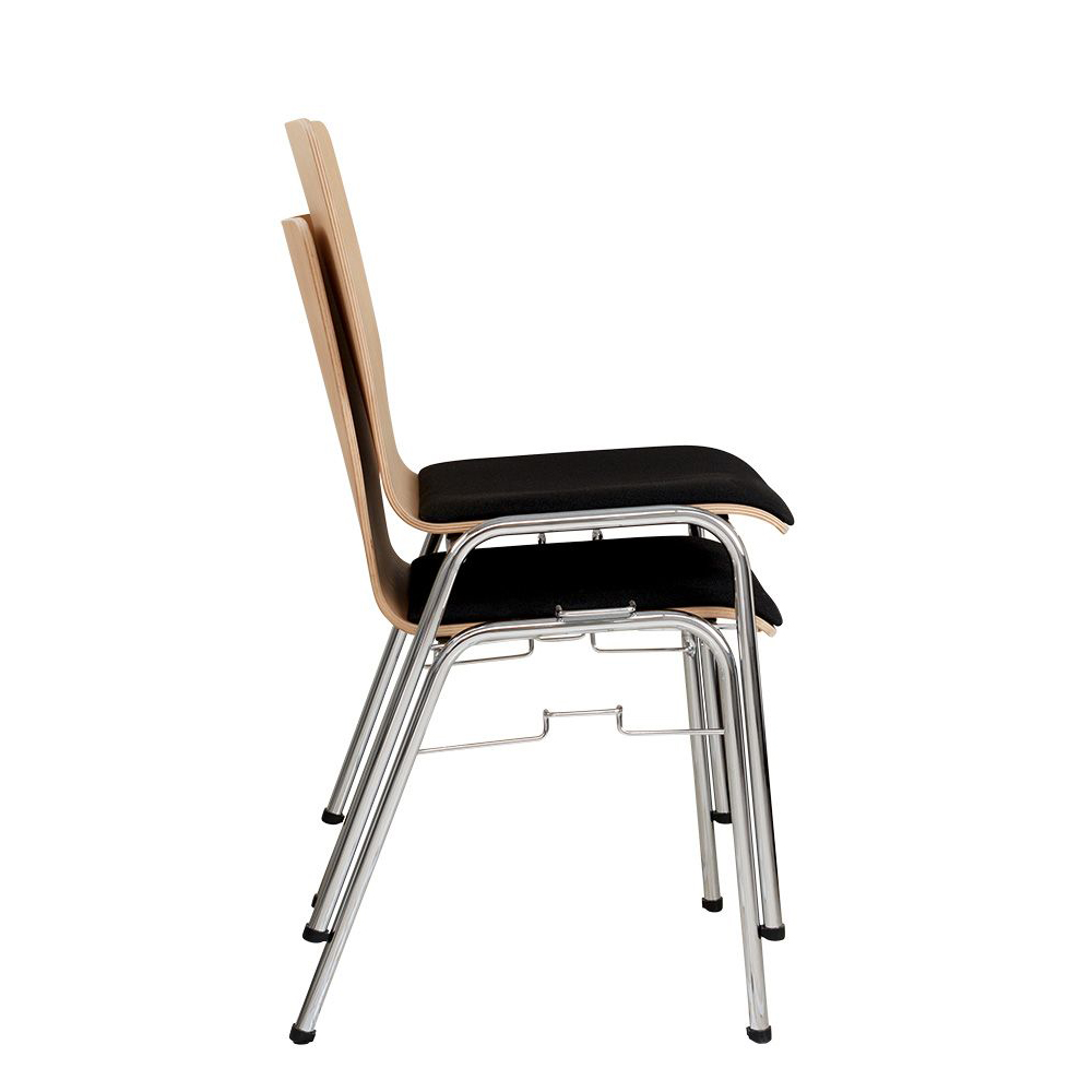 Konferenzstuhl Eruno-320 mit Sitzpolster, verchromtem Metallgestell, stapelbar Gestapelt