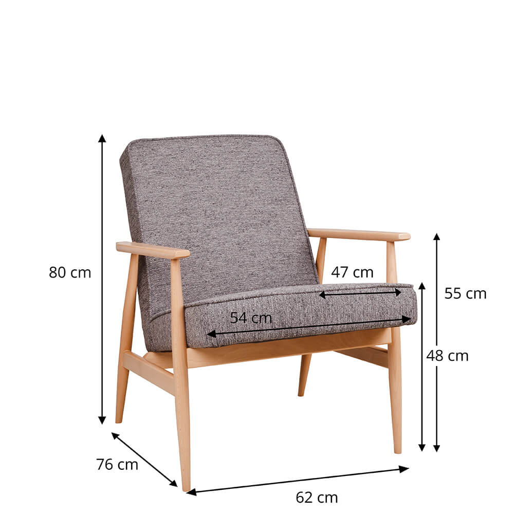 Lounge-sessel_Holzgestell_gepolstert_Valara_bemassung Loungesessel Valara aus Buchenholz mit gepolsterter Sitzfläche