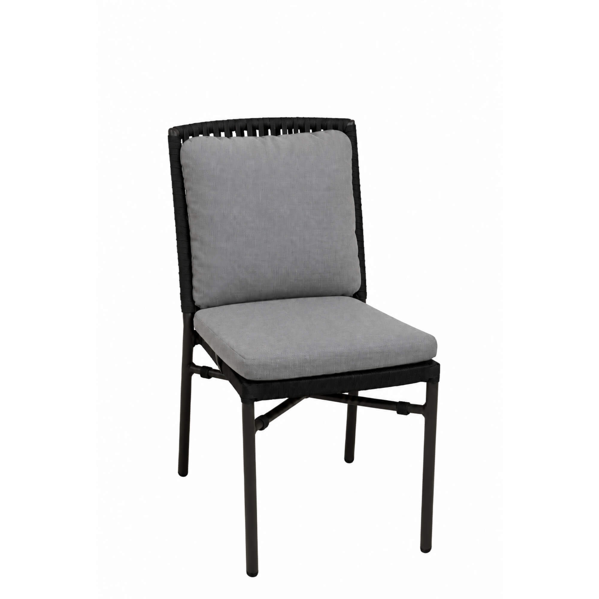 graues Outdoorkissen auf Lomano in einem weißem Raum Quick Dry Foam dark grey Kissen