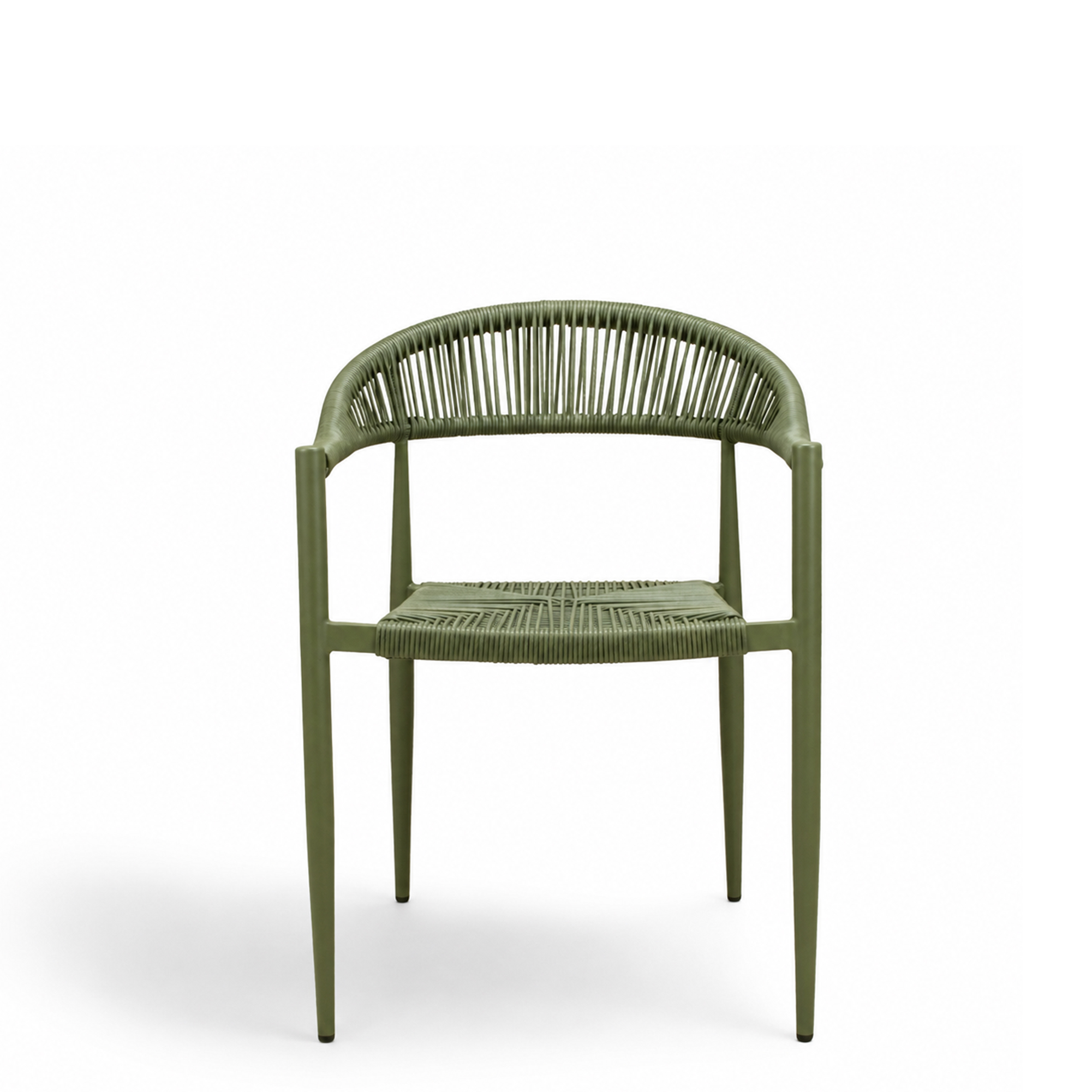 Gastronomiestuehle Outdoorstuhl mit Geflecht Spidano X green green - Frontal