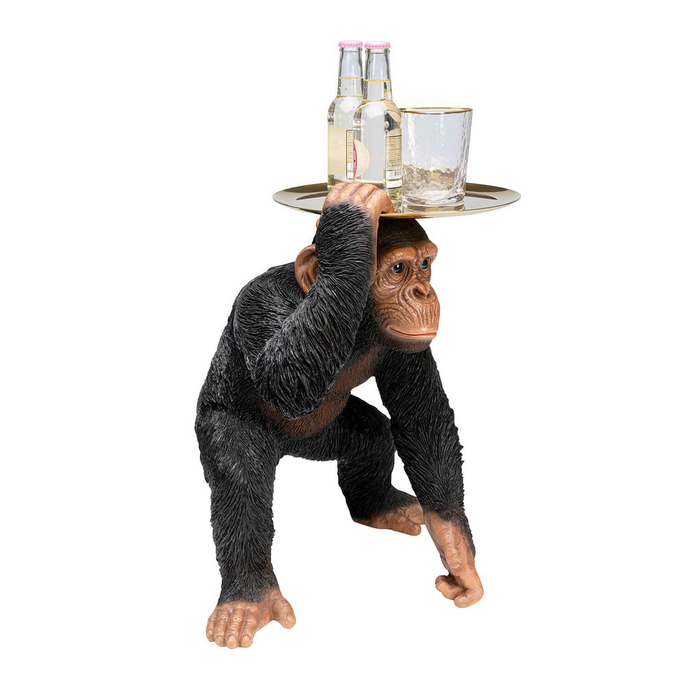 Deko Figur Butler Playing Chimp Schwarz 52cm