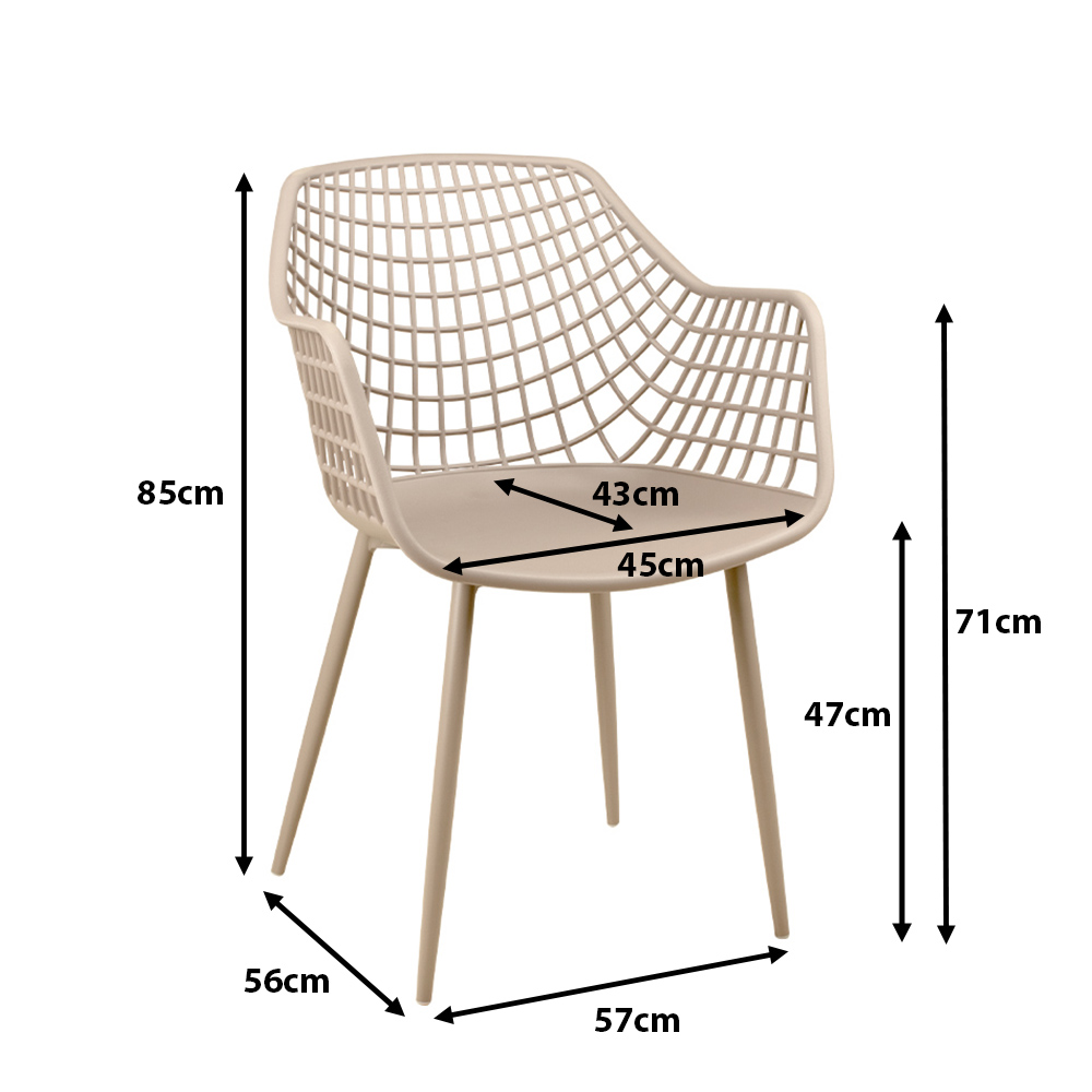 Outdoorstuhl Foma 1692 Light Grey Maße
