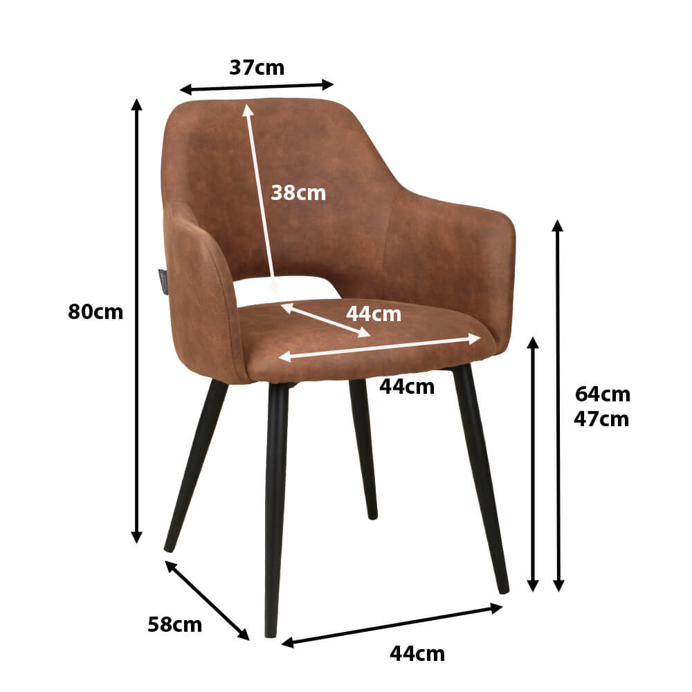 Polsterstuhl USON Arm Yuma 42 Maße