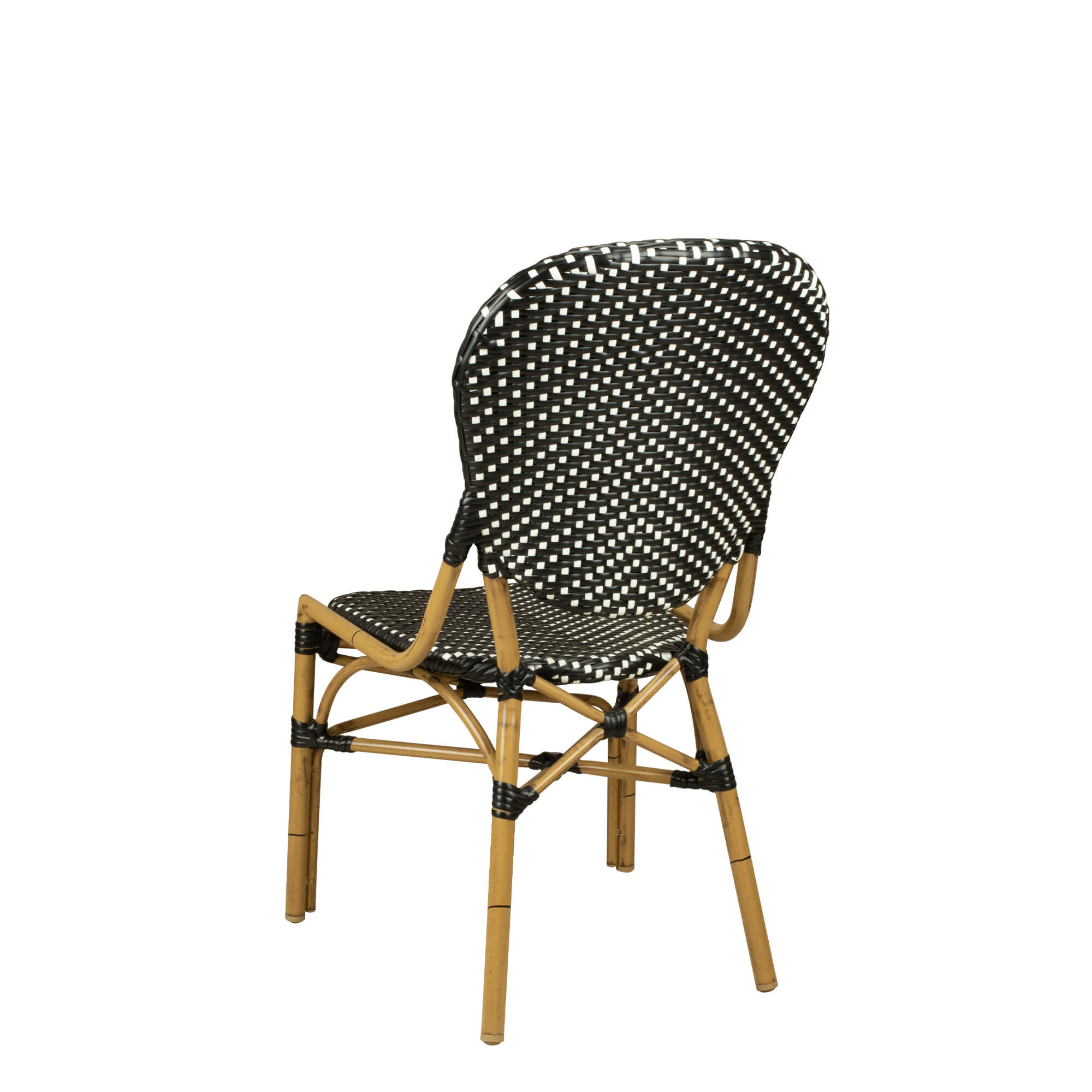 Camino black Outdoorstuhl mit Geflecht – Rueckansicht