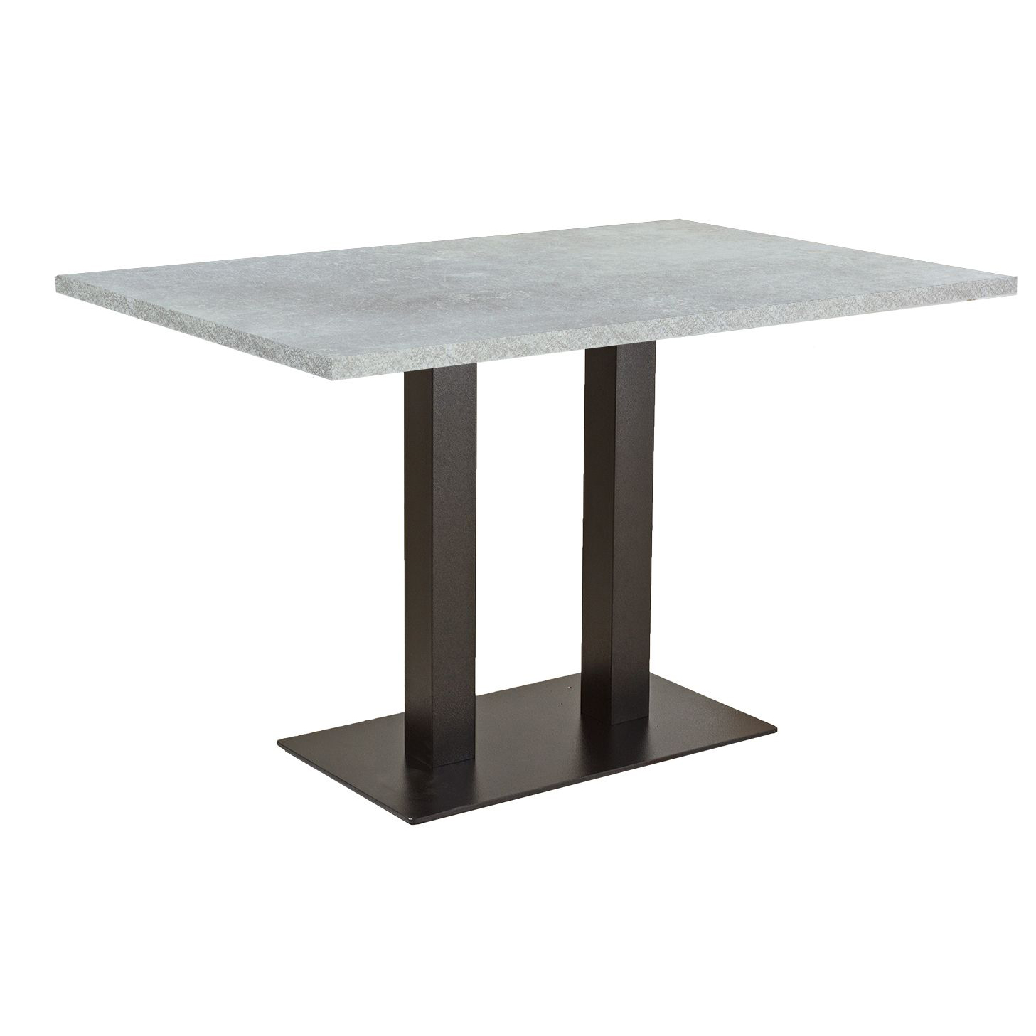 Tischgestell aus Metall für die Gastronomie - Marino-TGF-407 mit zwei Metallsäulen Anwendungsbeispiel mit Platte HPL