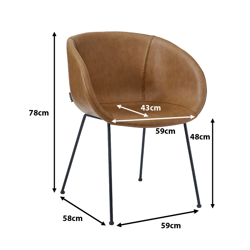 Vollpolsterstuhl Estara Brown Maße