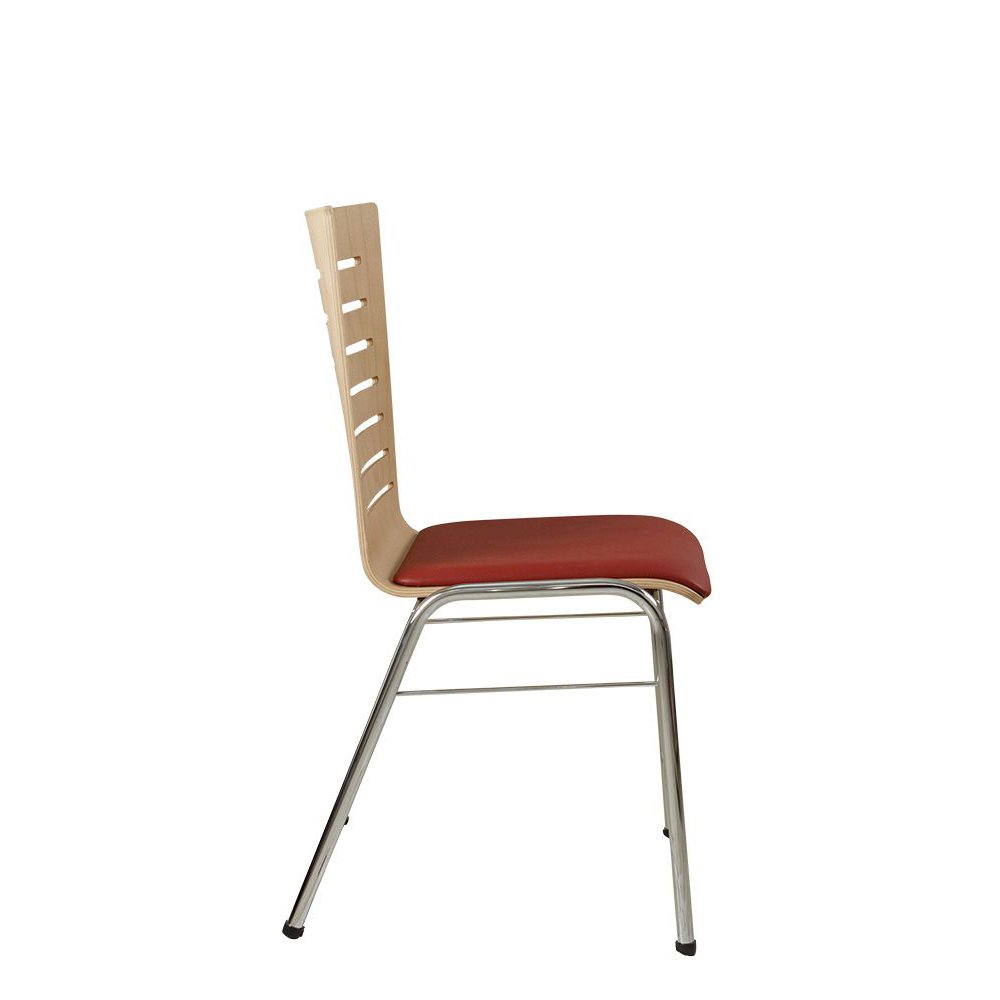 Konferenzstuhl Eruno-410 mit Sitzpolster, verchromtem Metallgestell, stapelbar Seitenansicht