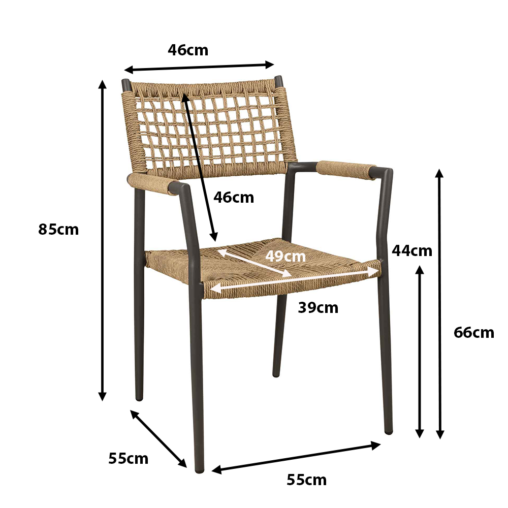 Outdoorstuhl Sisson Wheat Maße