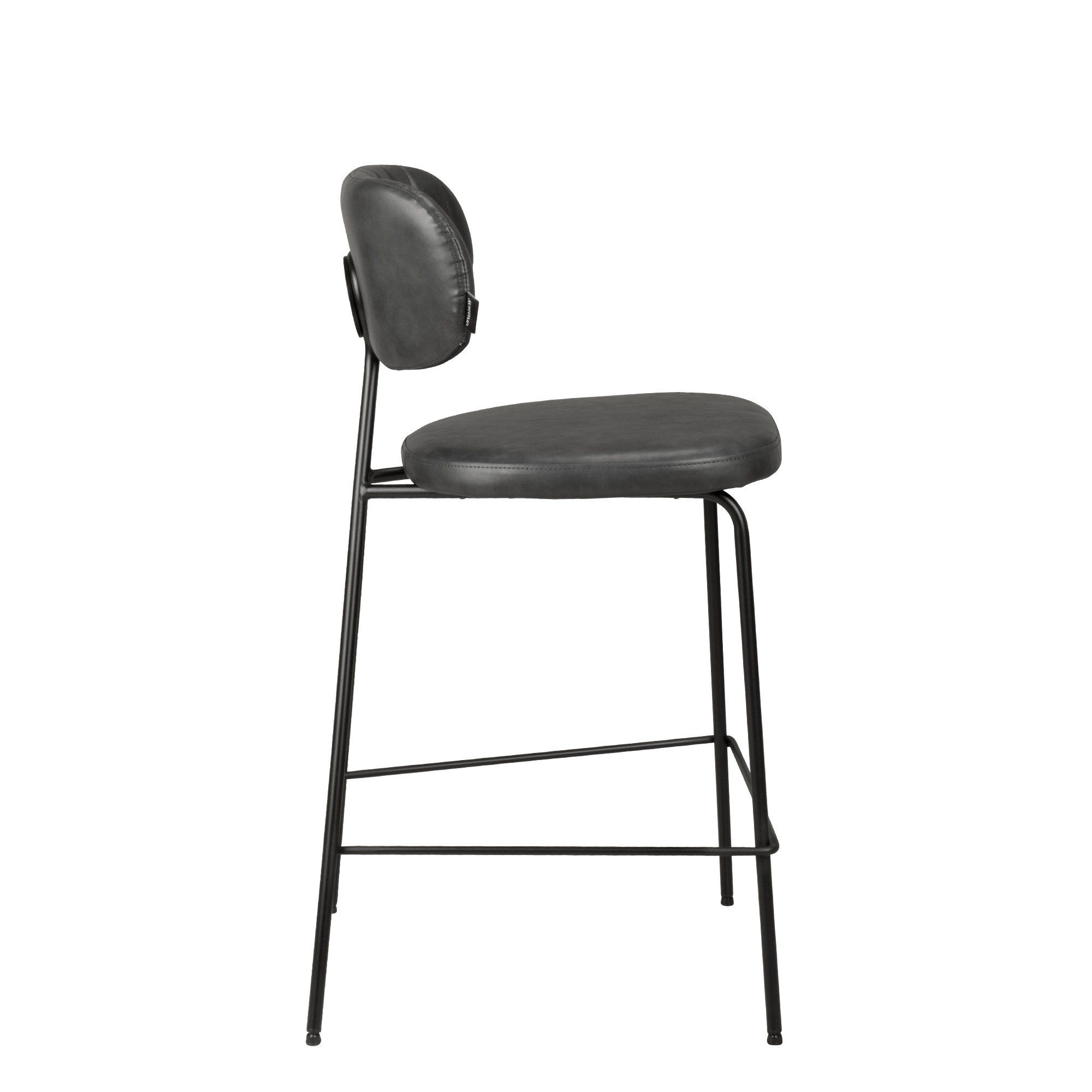 Vollpolsterbarhocker Cuba-Bar Nappa Mouse – Seitenansicht