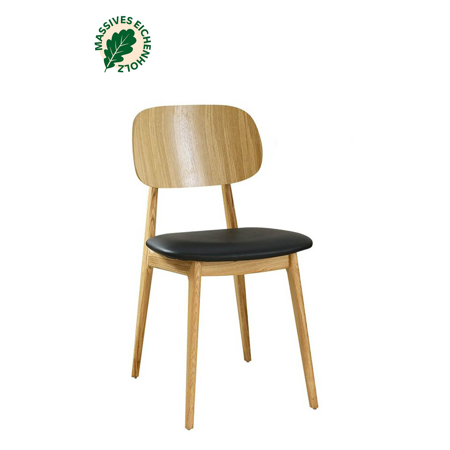 Gastronomiestuhl Cumpo-P-Eiche mit braunem Polsterbezug und massivem Eichenholzgestell Bezug: D-8