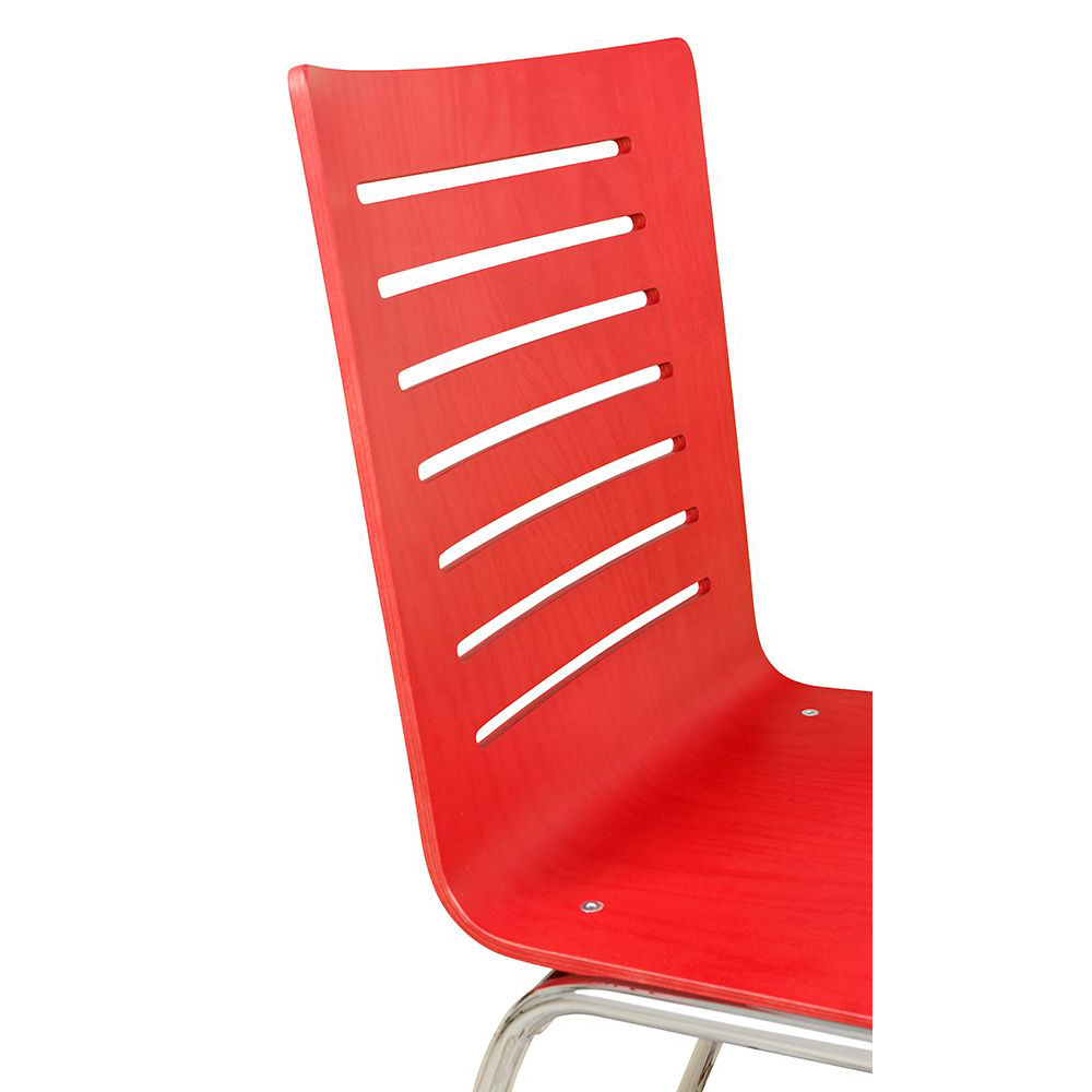 Konferenzstuhl Eruno-400, verchromtem Metallgestell, stapelbar Beizton: MAQ (auf Anfrage) Detailansicht Rücken-Fräsung