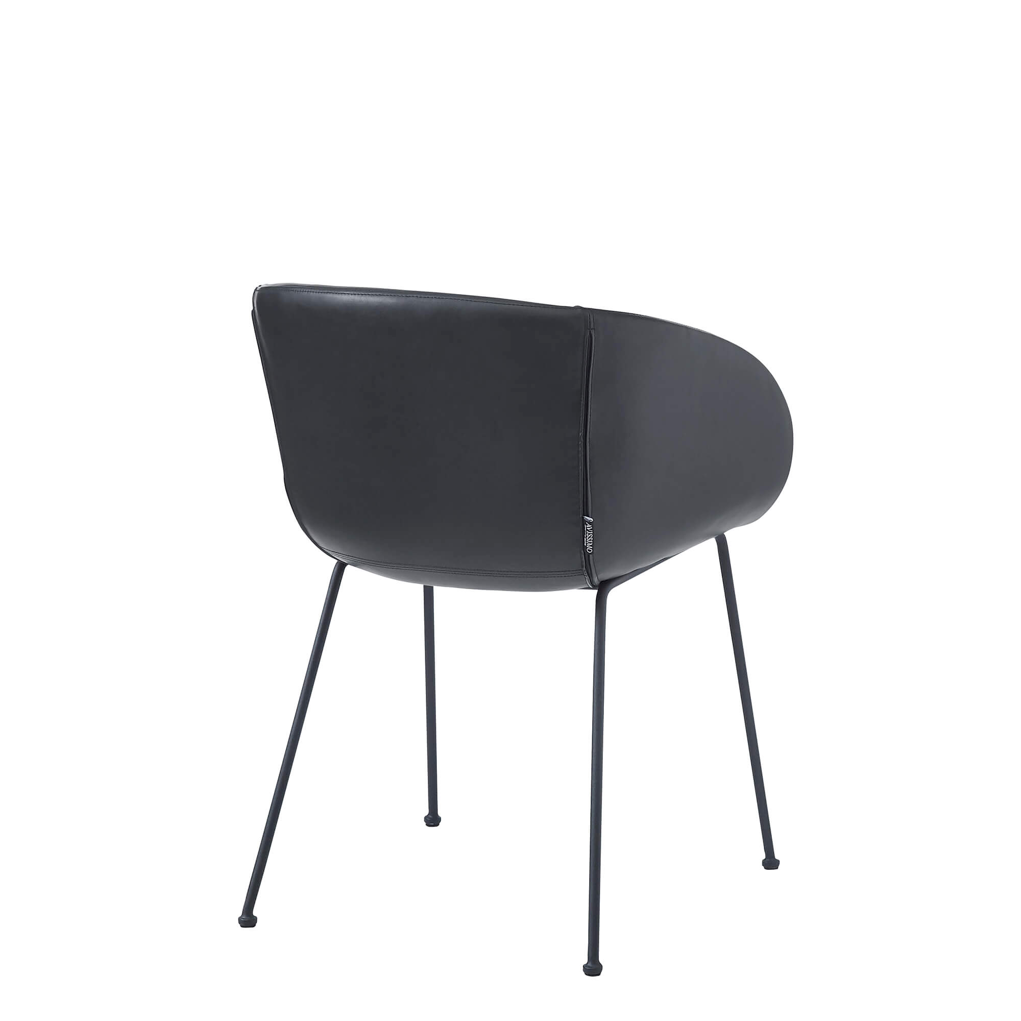 Estara Antique Black Indoorstuhl mit Armlehnen und Vollpolsterung – Rueckansicht