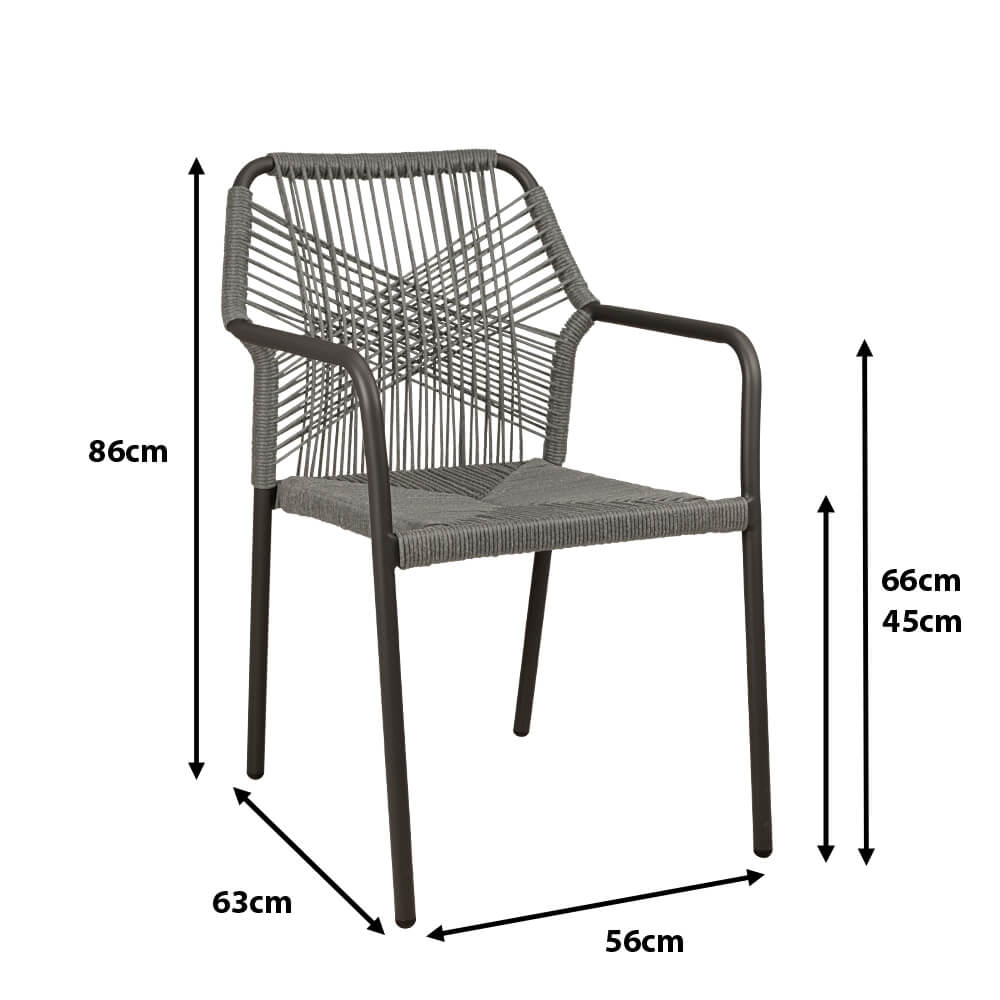 Outdoorstuhl Lagunas Silvergrey Maße