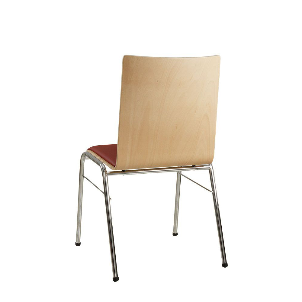 Konferenzstuhl Eruno-310 mit gepolsterten Sitz, verchromtem Metallgestell, stapelbar Rücansicht