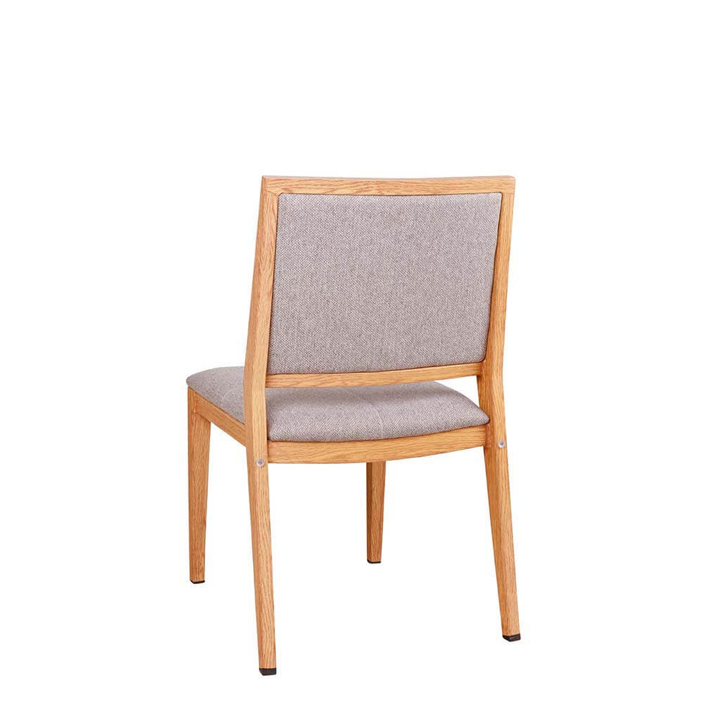 Stapelbarer Bankettstuhl Tirano mit Polsterung und Holzoptik-Gestell