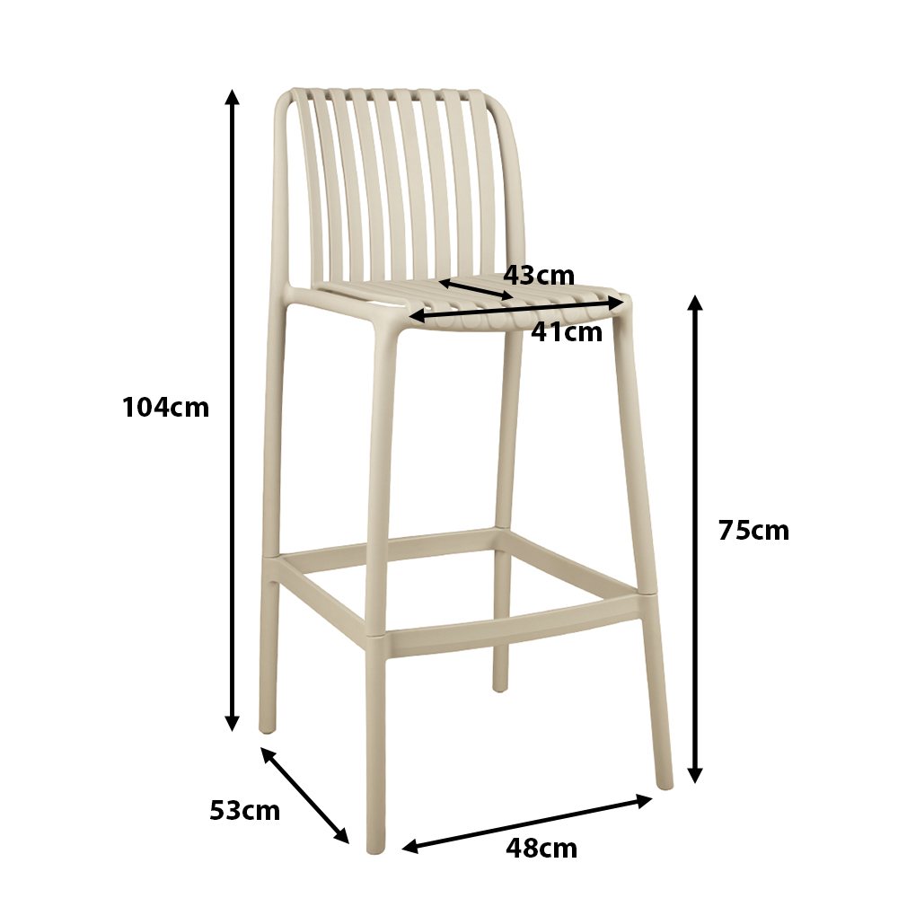 Outdoorbarhocker Foma 1821 Light Grey Ma?e Outdoorbarhocker Foma 1821 Light Grey Ma?e