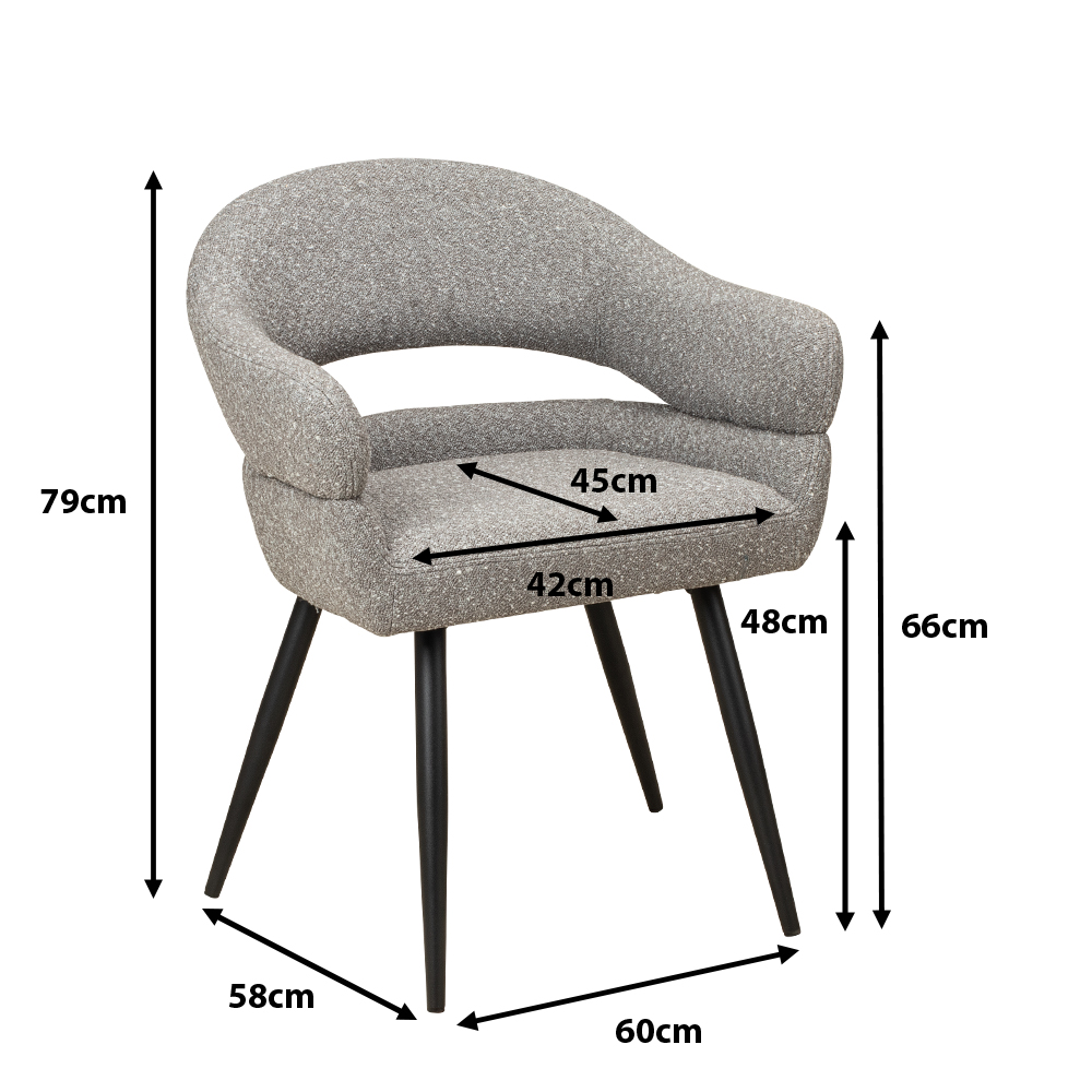 Vollpolsterstuhl Livorno RHO-802 Maße