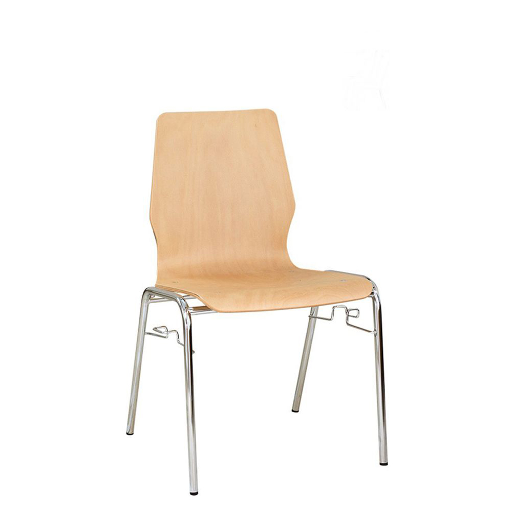 Eruno-200-20-PBN1_vornehqVWrtFGAhLX2 Konferenzstuhl Eruno-200 Buche natur, verchromtem Metallgestell, stapelbar