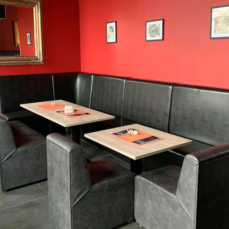 Tischgestell für die Gastronomie Marino-TGF-404 aus Stahl für den Innenbereich als Loungetisch im Restaurant