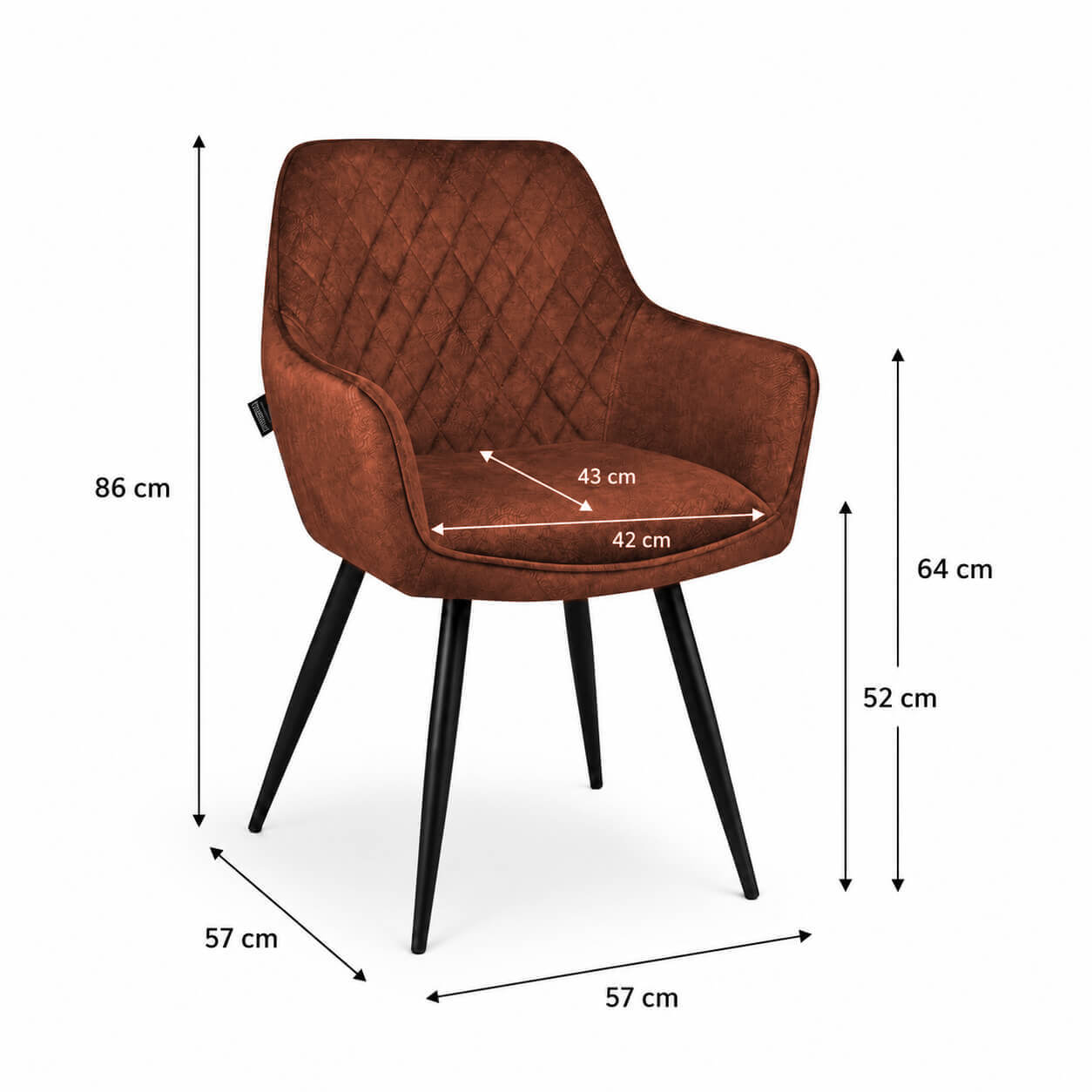 Polsterstuhl Lenoro Arm Marble 300 | 4-Fußgestell Ma?e