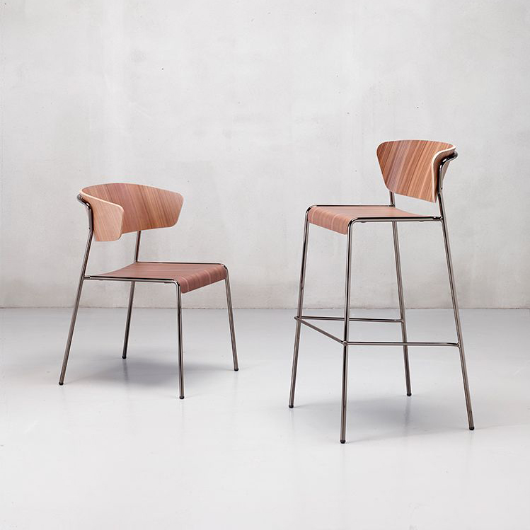 gastronomie-industrial-style-stuhl-liesa-arm-2850-chrom-_2 Dekor: Canaletto Walnut