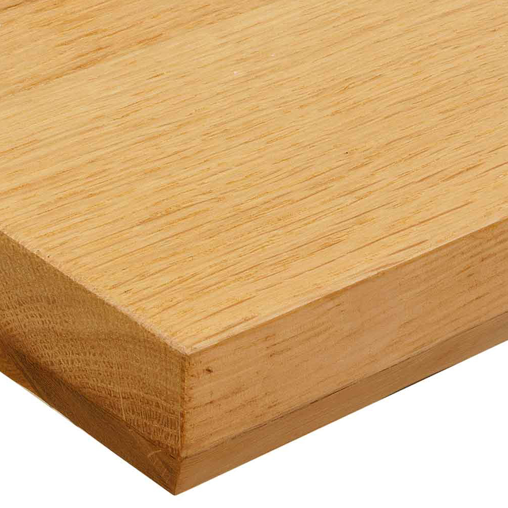 Eiche-40mm-Facettenkante-Ausschnitt Tischplatten Gastronomie – 40 mm Eiche massiv mit Facettenkante, geölt