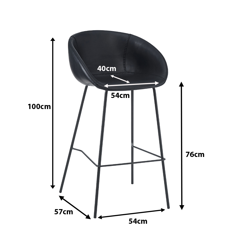Vollpolsterbarhocker Estara Bar Antique Black Maße Vollpolsterbarhocker Estara Bar Antique Black Maße