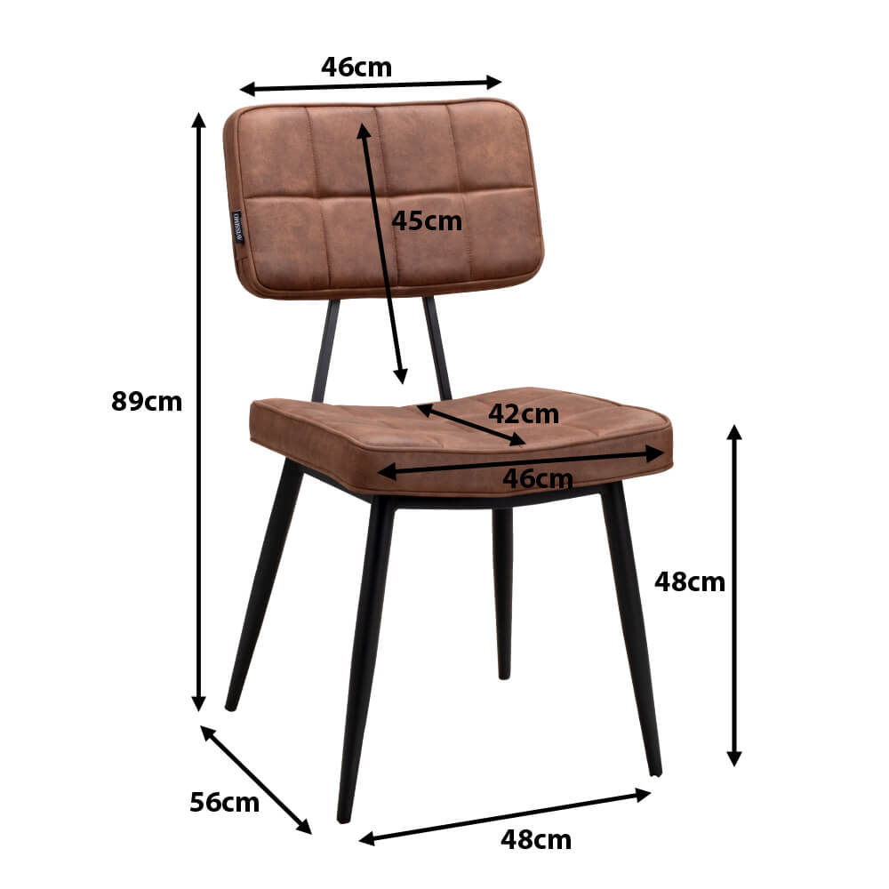 Polsterstuhl Lucca Brown Yuma 42 Ma?e