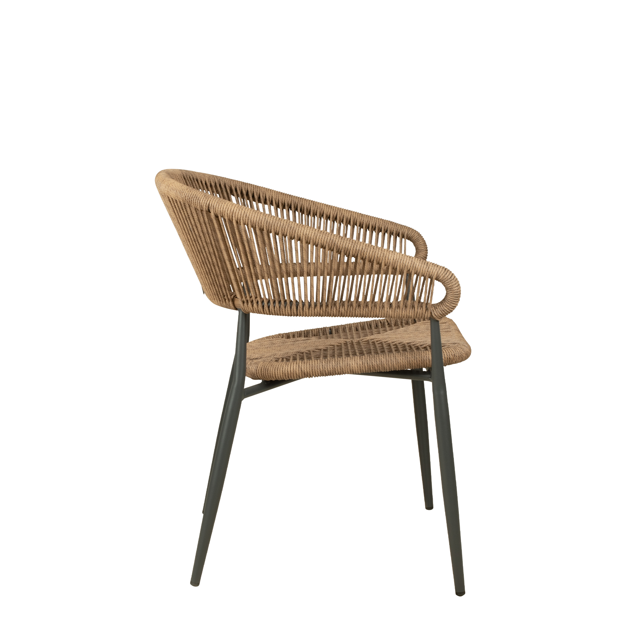 Jacora wheat Outdoorstuhl mit Geflecht – Seitenansicht