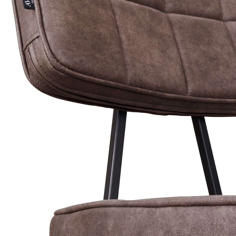 Polsterbarhocker Lucca-Bar Brown mit Metallgestell für Gastronomie