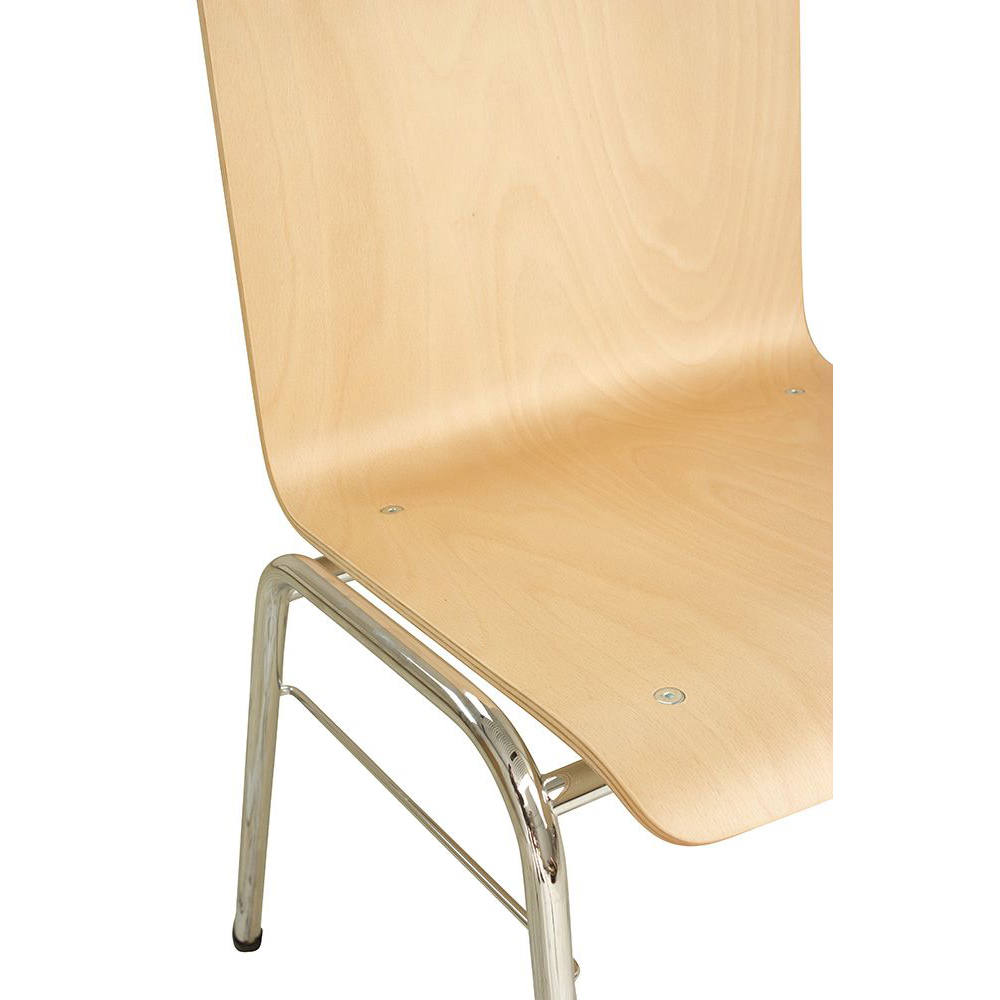 Konferenzstuhl Eruno-300 Buche natur, verchromtem Metallgestell, stapelbar Beizton: Buche natur Detailansicht Sitzfläche