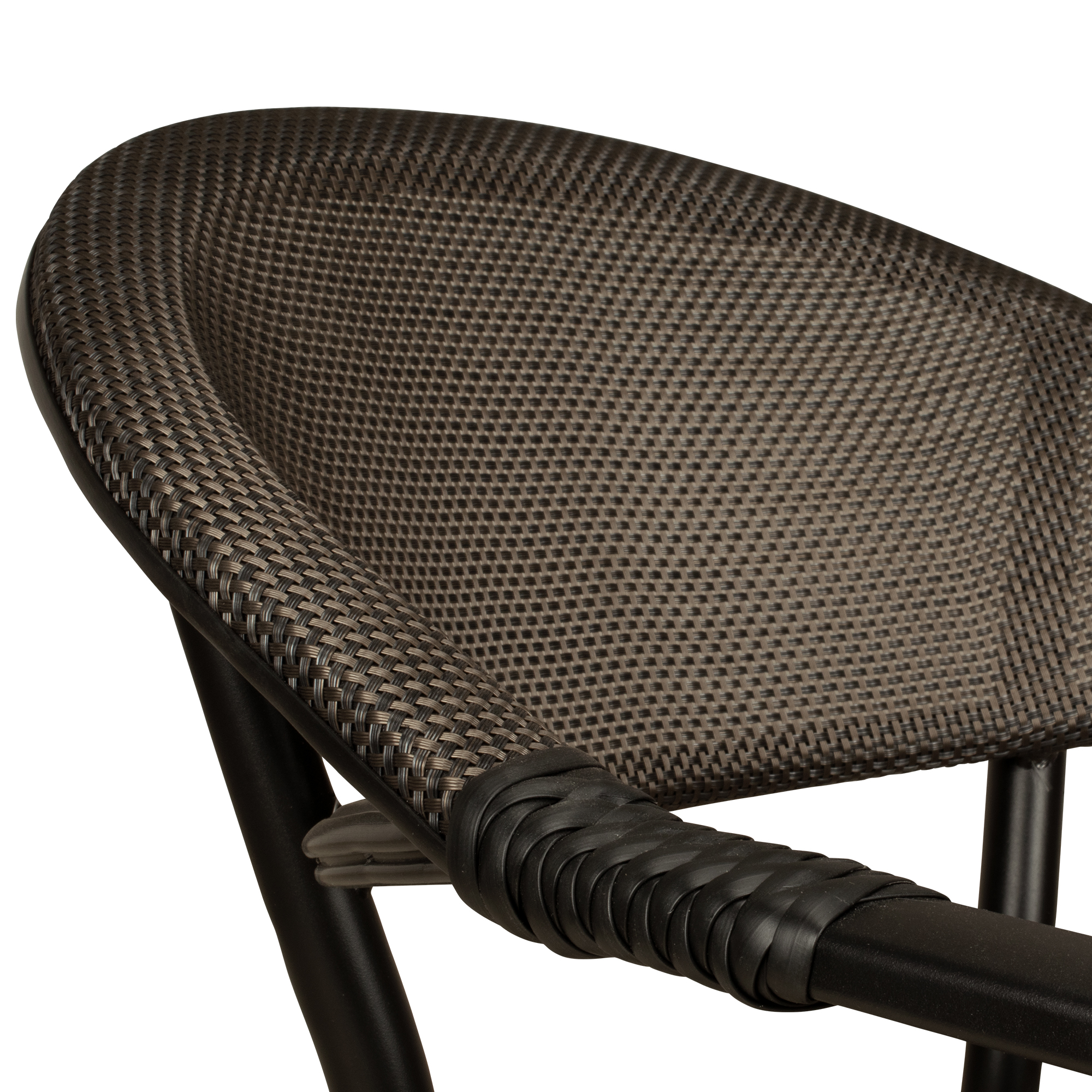 Spinaro classic Outdoorstuhl mit Geflecht – Detail Rueckenlehne