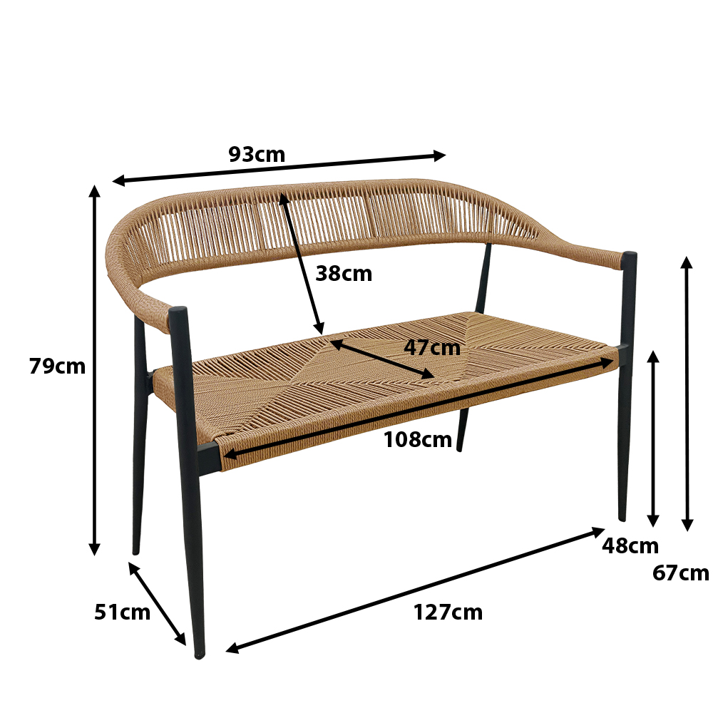 Outdoorbank Spidano-X Duo Natural Maße