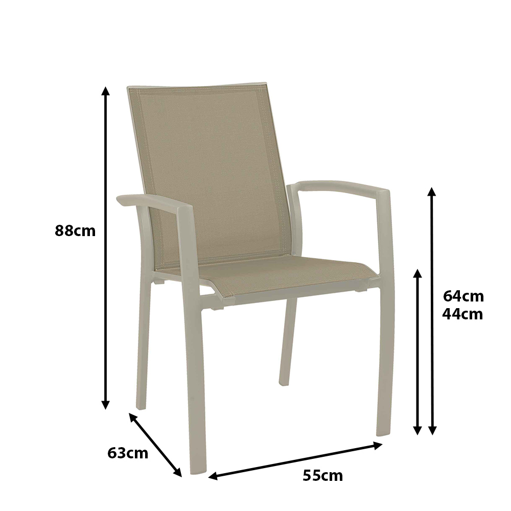 Outdoorstuhl Gomera Cream Taupe Ma?e Outdoorstuhl Gomera Cream Taupe Ma?e