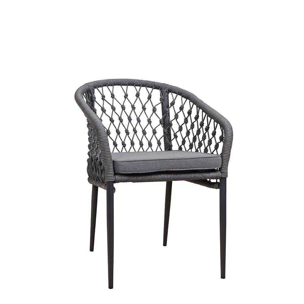 Gastronomie-outdoor-stuhl-Romina_vorne_1000px Romiana Terrassenstuhl mit Aluminiumgestell, Kunststoff-Geflecht und komfortablem Sitzkissen für den Gastronomiebereich