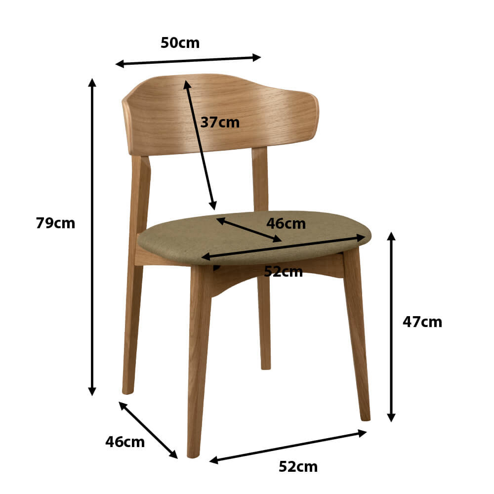 Holzstuhl Kani P Eiche Maße Holzstuhl Kani P Eiche Maße