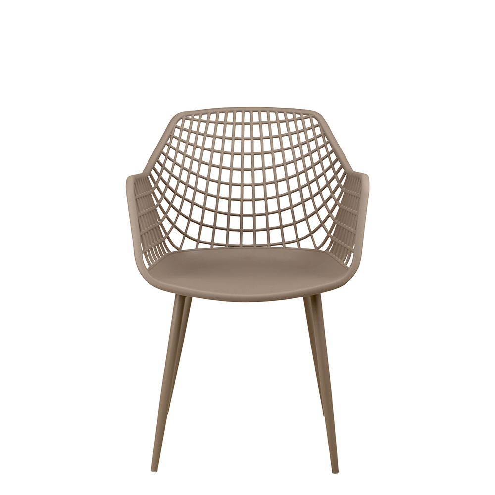 terrassenstuehle_gastronomie_foma-1692_Taupe_frontalansicht Foma-1692 Taupe Outdoorstuhl mit Armlehnen – Frontalansicht
