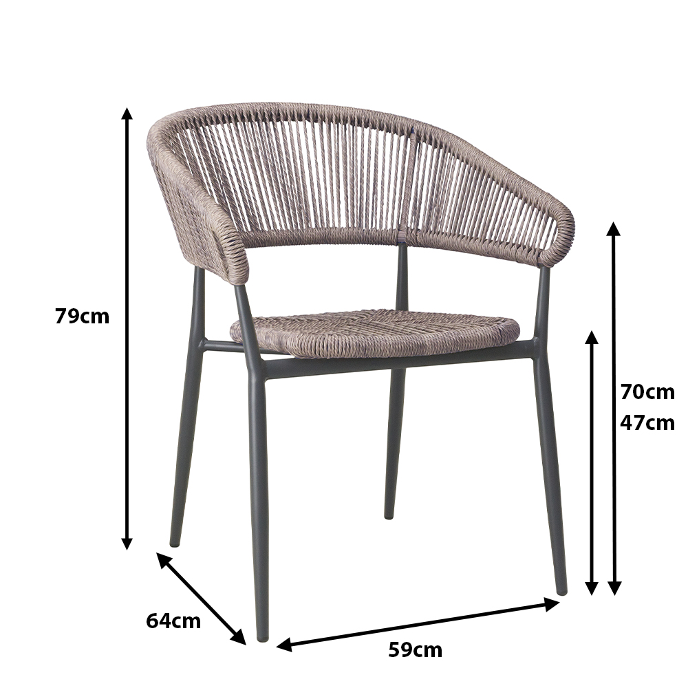 Outdoorstuhl Jacora SilverGrey Maße