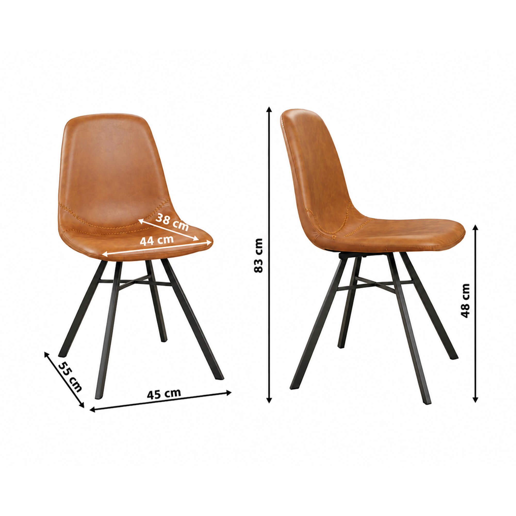 Polsterstuhl Jones Brown Ma?e