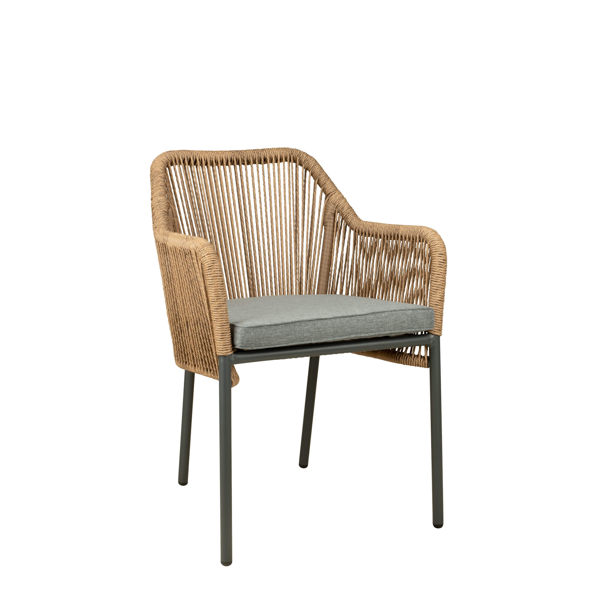 terrassenstuehle_gastronomie_Baleris_natur_vorderansicht Baleris natur Outdoorstuhl mit Geflecht und Sitzkissen – Vorderansicht