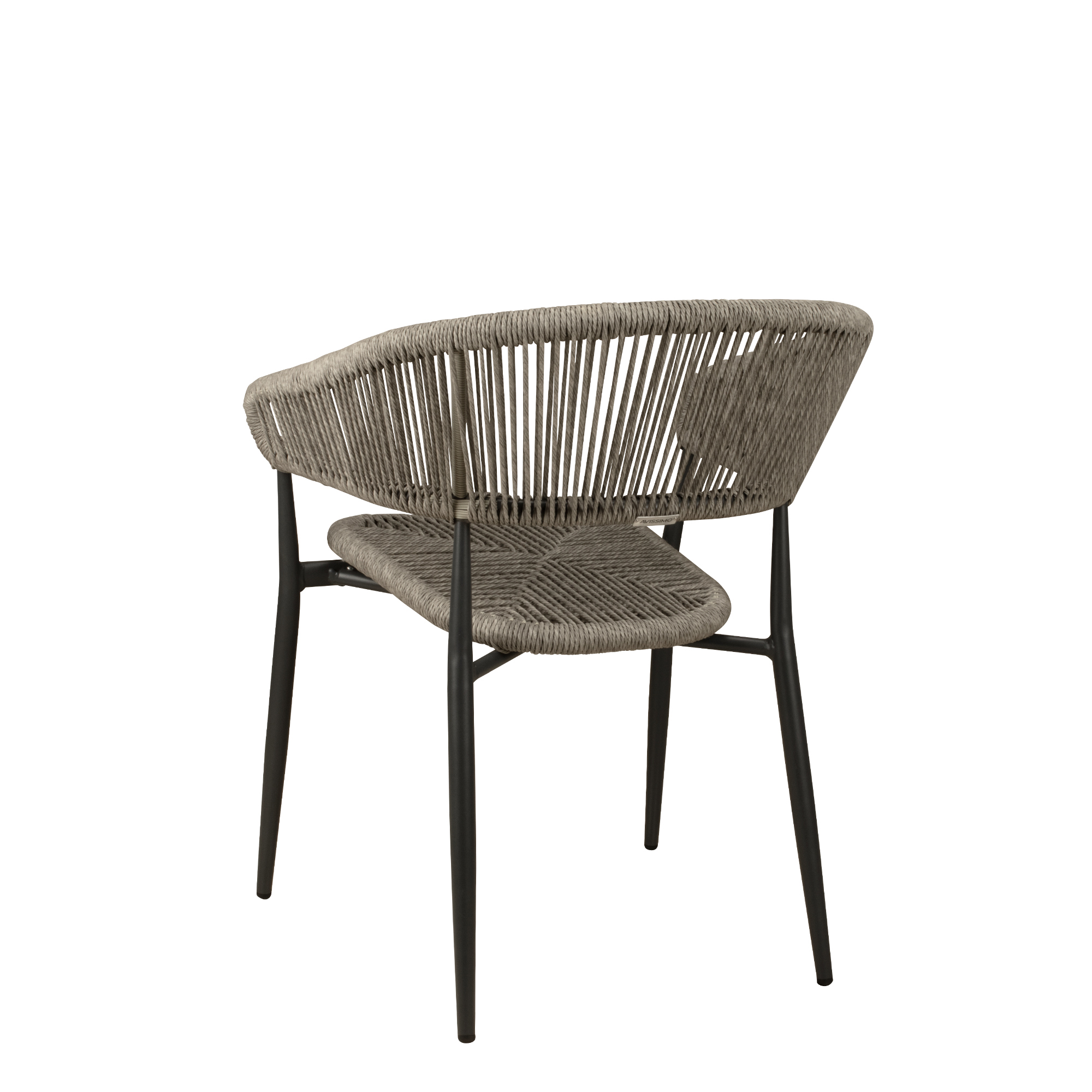 Jacora Silver-Grey Outdoorstuhl mit Geflecht – Rueckansicht