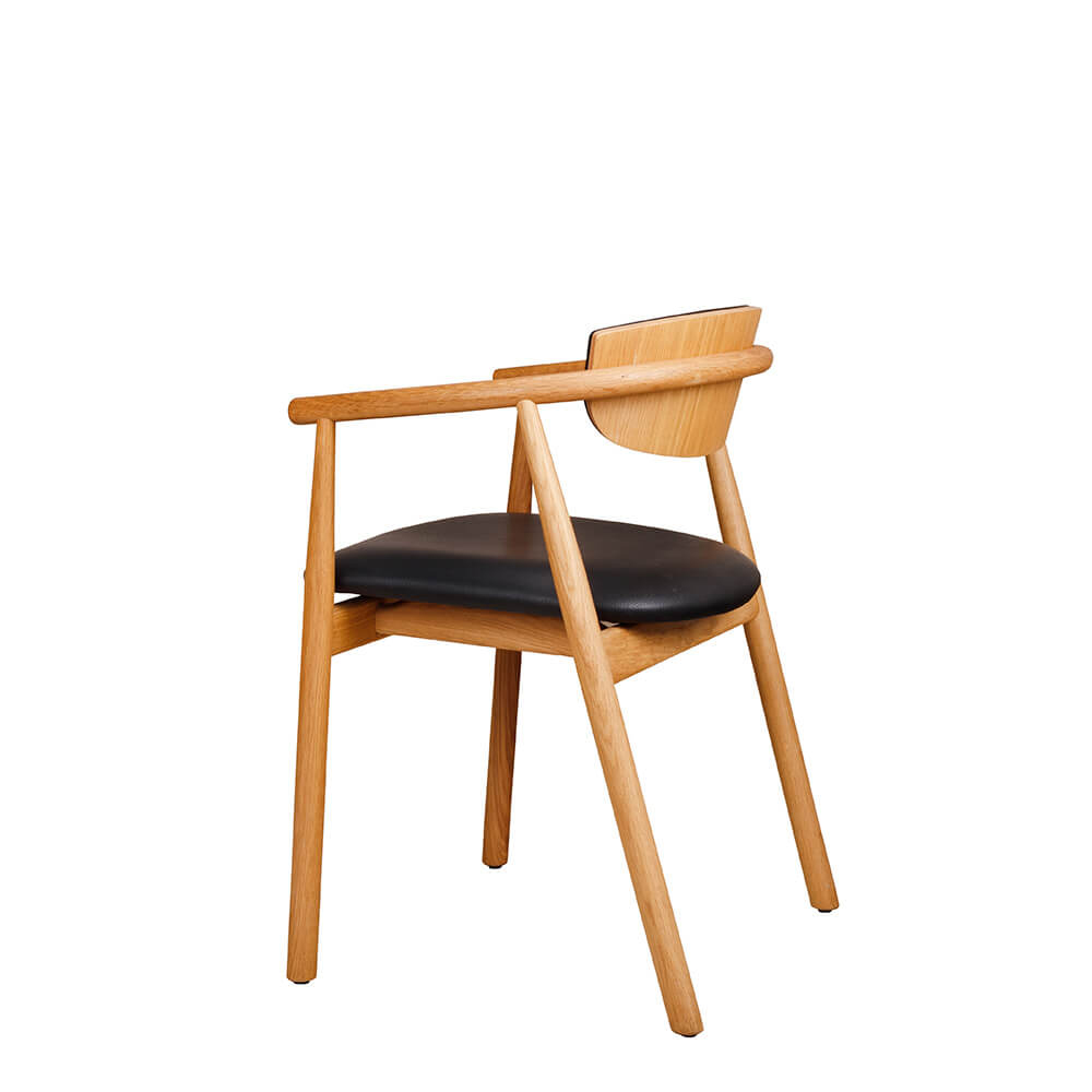 Galeno-2P Holzstuhl mit gepolstertem Sitz und Rückenlehne für Gastronomie
