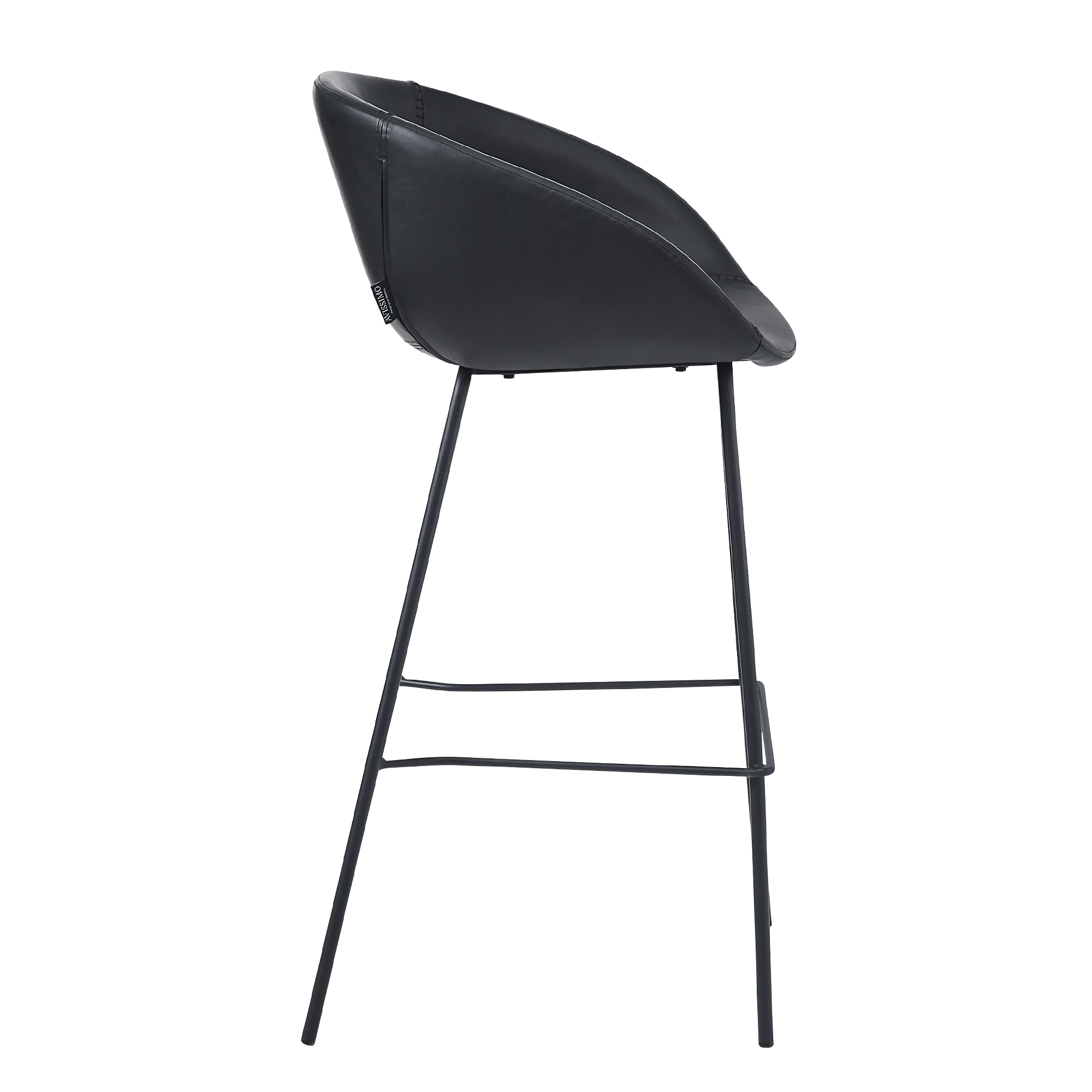 indoorstuehle_gastronomie_estara_bar_antique_black_seite Estara-Bar Antique-Black Indoorstuhl mit Armlehnen und Vollpolsterung – Seitenansicht