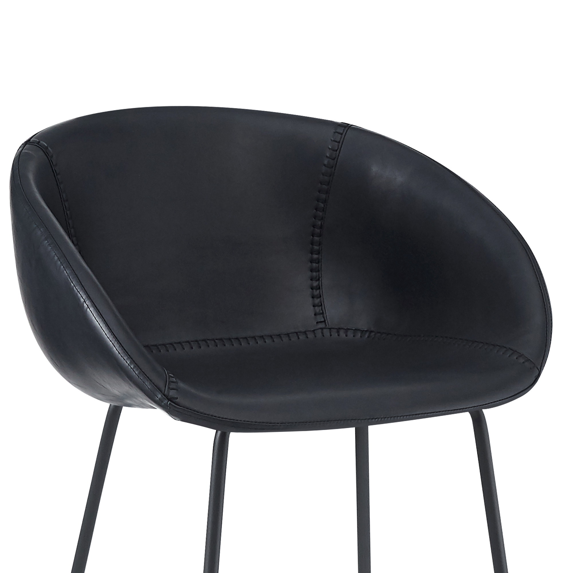 Estara-Bar Antique-Black Indoorstuhl mit Armlehnen und Vollpolsterung – Sitzschale