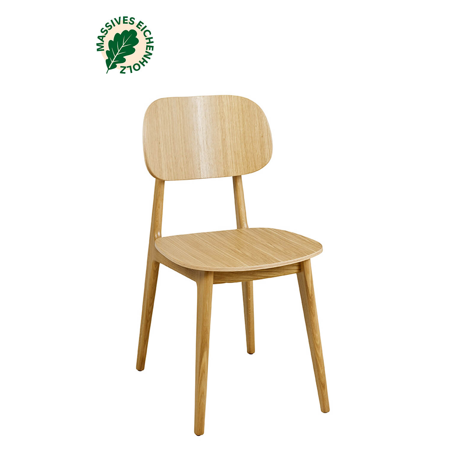 Gastronomiestuhl Cumpo-H mit ergonomischer Sitzfläche aus Eiche für Restaurants und öffentliche Einrichtungen