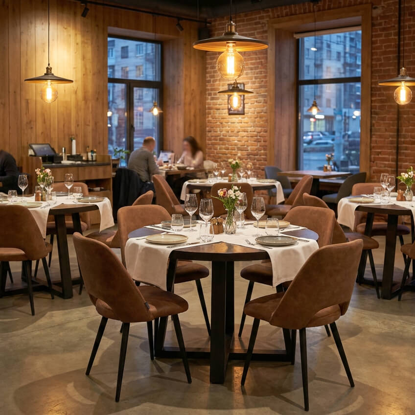 Uson Yuma 42 Vollpolsterstuhl für Gastronomie – Milieubild Restaurant