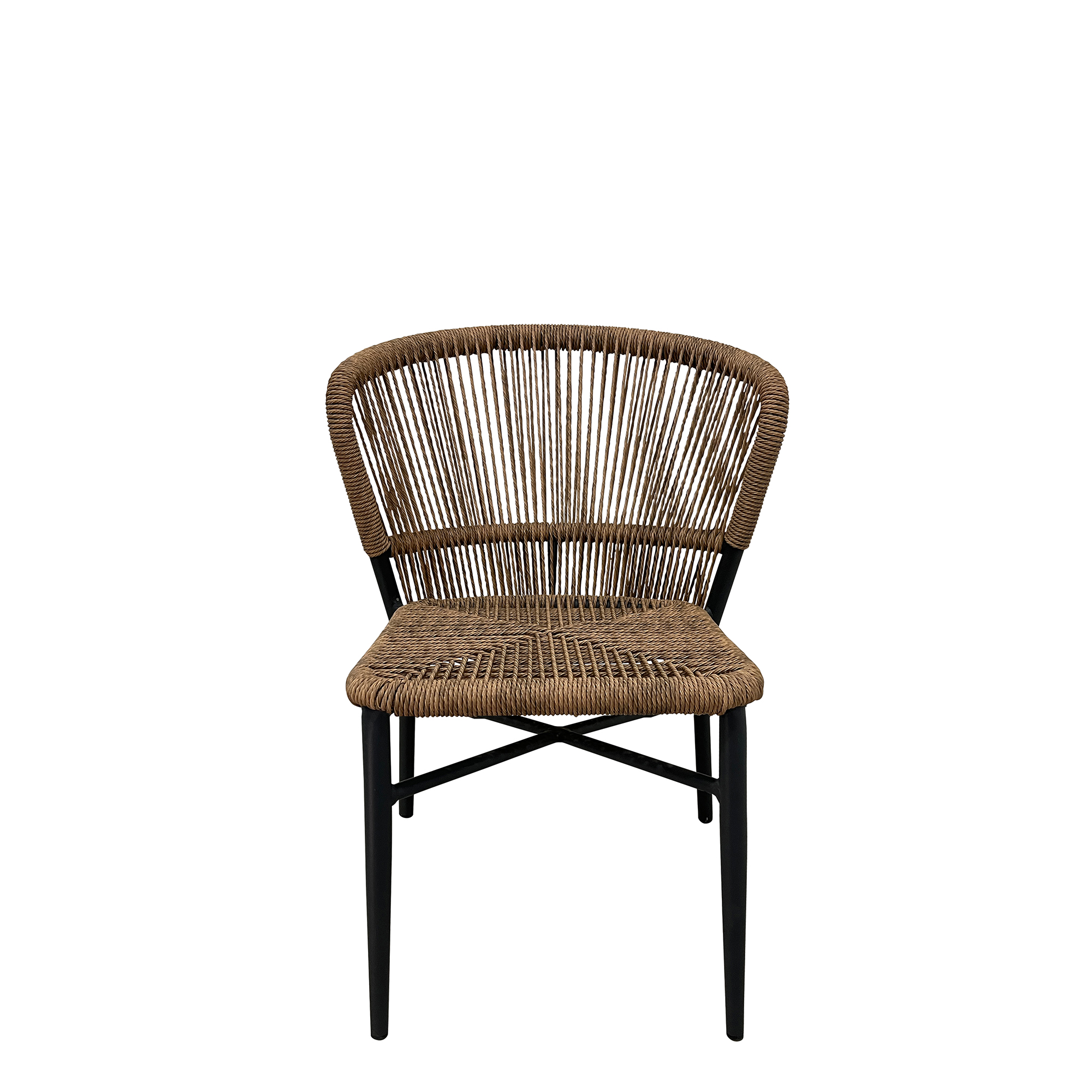 Elefino Natur Outdoorstuhl mit Geflecht – Frontal