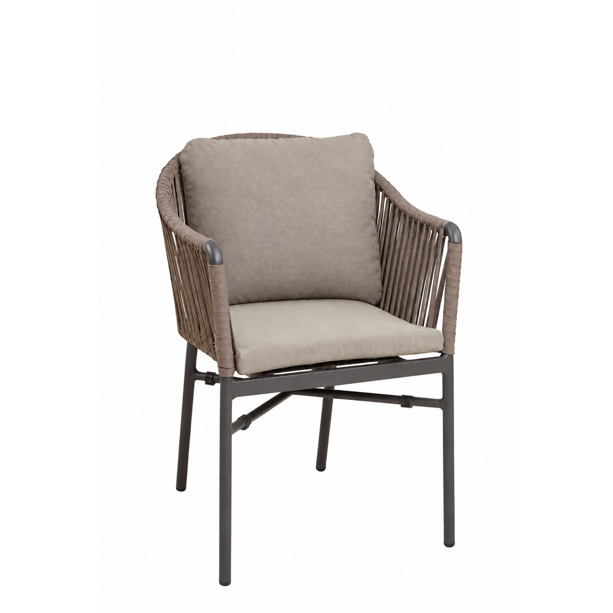 taupe Outdoorkissen auf Ramila taupe in einem weißem Raum Quick Dry Foam taupe Kissen